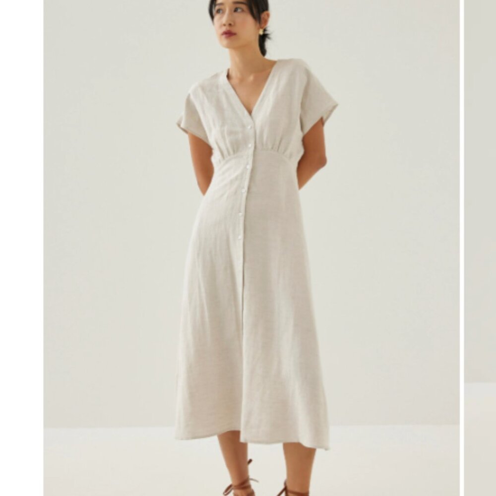 NWT Love Bonito Kryza Linen A-line Midi Dress XS